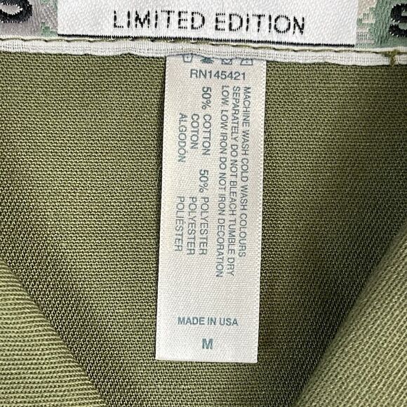 Cross Colours Shaket Mens M Green Army USA Limited Edition Shirt Jacket Adult - Picture 12 of 15